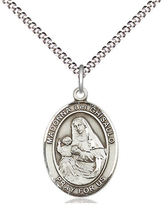 Sterling Silver Saint Madonna Del Ghisallo Medal Religious Jewelry Engraved Catholic Saint Jewelry