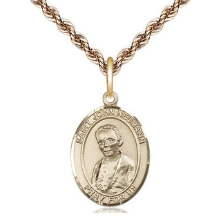 14kt Gold Filled Saint John Neumann Medal Religious Jewelry Engraved Catholic Saint Jewelry