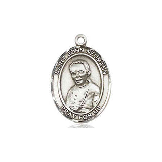 Pewter Saint John Neumann Medal Engraved Catholic Saint Jewelry