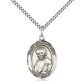 Pewter Saint John Neumann Medal Religious Jewelry Engraved Catholic Saint Jewelry