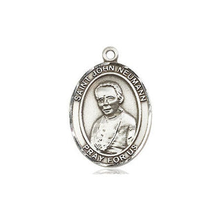 Sterling Silver Saint John Neumann Medal Religious Jewelry Engraved Catholic Saint Jewelry