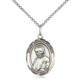 Sterling Silver Saint John Neumann Medal Religious Jewelry Engraved Catholic Saint Jewelry