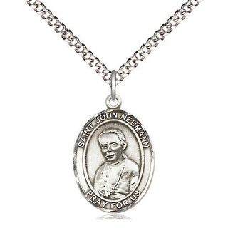 Sterling Silver Saint John Neumann Medal Religious Jewelry Engraved Catholic Saint Jewelry