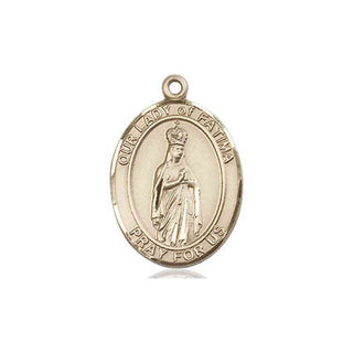 14kt Gold Filled Our Lady of Fatima Medal Engraved Catholic Saint Jewelry