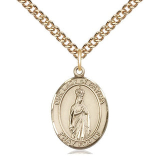 14kt Gold Filled Our Lady of Fatima Medal Religious Jewelry Engraved Catholic Saint Jewelry