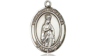 Pewter Our Lady of Fatima Medal Engraved Catholic Saint Jewelry