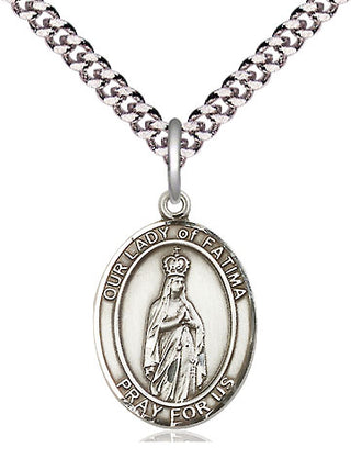 Pewter Our Lady of Fatima Medal Religious Jewelry Engraved Catholic Saint Jewelry