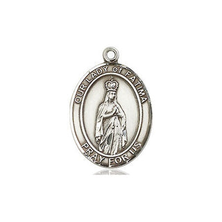 Sterling Silver Our Lady of Fatima Medal Engraved Catholic Saint Jewelry