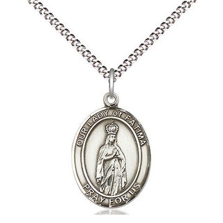 Sterling Silver Our Lady of Fatima Medal Religious Jewelry Engraved Catholic Saint Jewelry