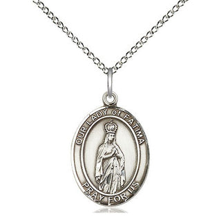 Sterling Silver Our Lady of Fatima Medal Religious Jewelry Engraved Catholic Saint Jewelry
