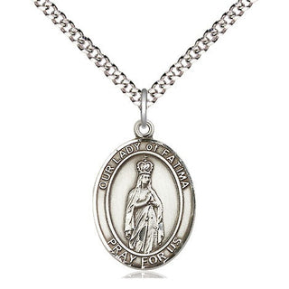 Sterling Silver Our Lady of Fatima Medal Religious Jewelry Engraved Catholic Saint Jewelry