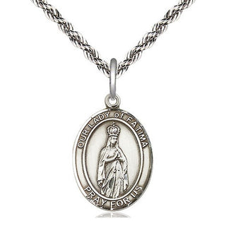 Sterling Silver Our Lady of Fatima Medal Religious Jewelry Engraved Catholic Saint Jewelry
