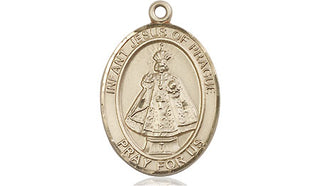 14kt Gold Filled Infant of Prague Medal Engraved Catholic Saint Jewelry