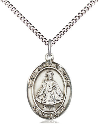 Pewter Infant of Prague Medal Religious Jewelry Engraved Catholic Saint Jewelry