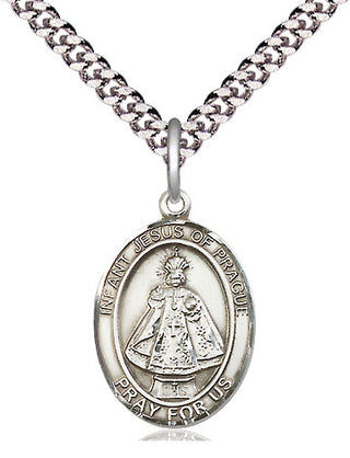 Pewter Infant of Prague Medal Religious Jewelry Engraved Catholic Saint Jewelry