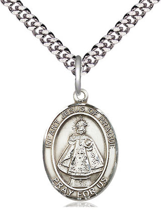 Pewter Infant of Prague Medal Religious Jewelry Engraved Catholic Saint Jewelry