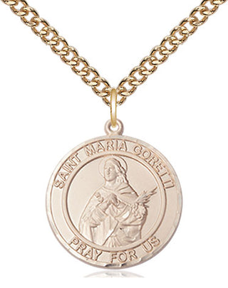 14kt Gold Filled Saint Maria Goretti Medal Religious Jewelry Engraved Catholic Saint Jewelry