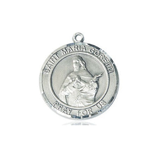 Sterling Silver Saint Maria Goretti Medal Religious Jewelry Engraved Catholic Saint Jewelry