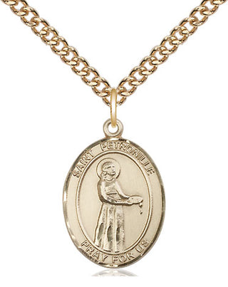 14kt Gold Filled Saint Petronille Medal Religious Jewelry Engraved Catholic Saint Jewelry