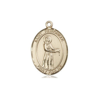 14kt Gold Saint Petronille Medal Engraved Catholic Saint Jewelry