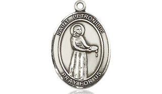 Pewter Saint Petronille Medal Engraved Catholic Saint Jewelry