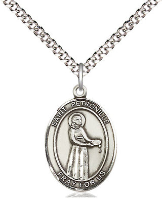 Pewter Saint Petronille Medal Religious Jewelry Engraved Catholic Saint Jewelry