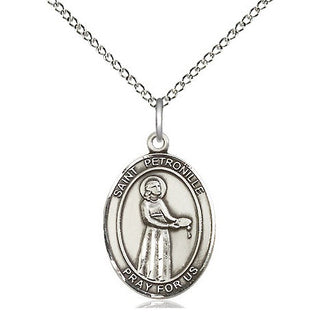 Sterling Silver Saint Petronille Medal Religious Jewelry Engraved Catholic Saint Jewelry