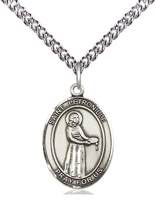 Sterling Silver Saint Petronille Medal Religious Jewelry Engraved Catholic Saint Jewelry