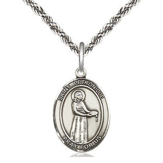 Sterling Silver Saint Petronille Medal Religious Jewelry Engraved Catholic Saint Jewelry