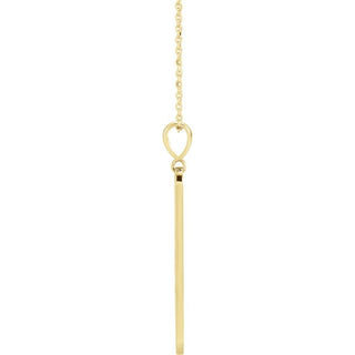 14K Yellow .01 CTW Natural Diamond Moon Phase Bar 16-18" Necklace