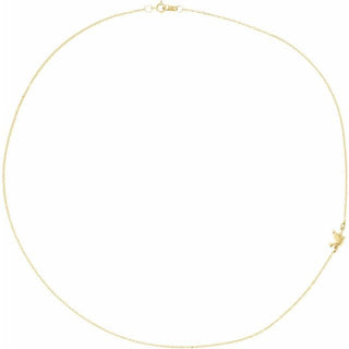 14K Yellow Off-Center Holy Spirit Dove 16" Necklace