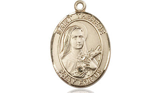 14kt Gold Filled Saint Therese of Lisieux Medal Engraved Catholic Saint Jewelry