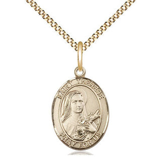 14kt Gold Filled Saint Therese of Lisieux Medal Religious Jewelry Engraved Catholic Saint Jewelry