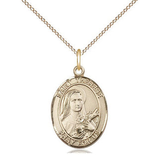 14kt Gold Filled Saint Therese of Lisieux Medal Religious Jewelry Engraved Catholic Saint Jewelry
