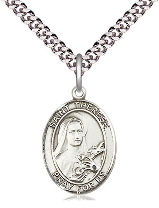Pewter Saint Therese of Lisieux Medal Religious Jewelry Engraved Catholic Saint Jewelry