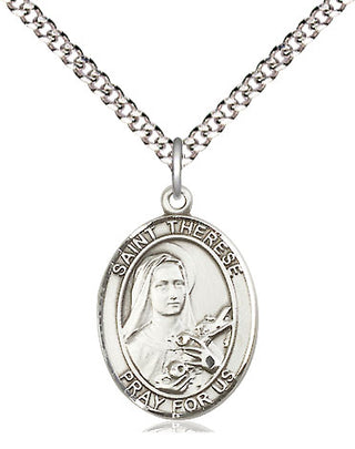 Pewter Saint Therese of Lisieux Medal Religious Jewelry Engraved Catholic Saint Jewelry