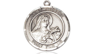Sterling Silver Saint Therese of Lisieux Medal Religious Jewelry Engraved Catholic Saint Jewelry