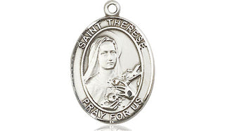 Sterling Silver Saint Therese of Lisieux Medal Religious Jewelry Engraved Catholic Saint Jewelry