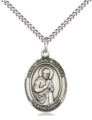 Sterling Silver Saint Isaac Jogues Medal Religious Jewelry Engraved Catholic Saint Jewelry