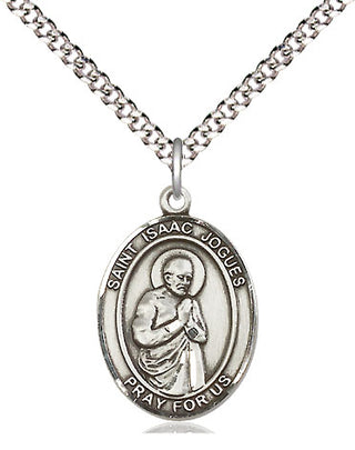 Sterling Silver Saint Isaac Jogues Medal Religious Jewelry Engraved Catholic Saint Jewelry