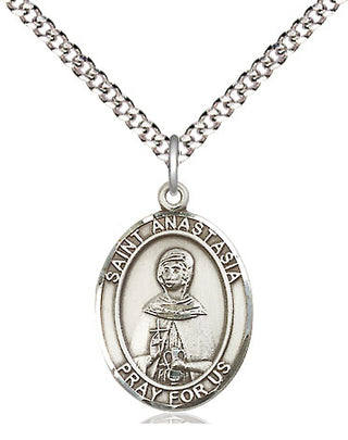 Pewter Saint Anastasia Medal Religious Jewelry Engraved Catholic Saint Jewelry