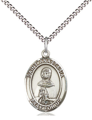 Sterling Silver Saint Anastasia Medal Religious Jewelry Engraved Catholic Saint Jewelry