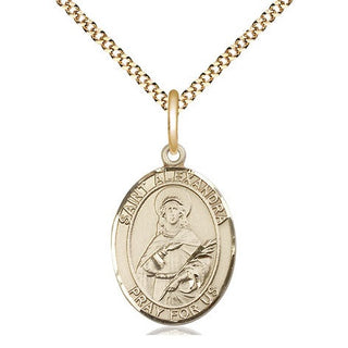 14kt Gold Filled Saint Alexandra Medal Religious Jewelry Engraved Catholic Saint Jewelry