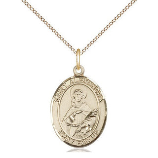 14kt Gold Filled Saint Alexandra Medal Religious Jewelry Engraved Catholic Saint Jewelry