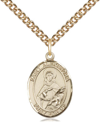 14kt Gold Filled Saint Alexandra Medal Religious Jewelry Engraved Catholic Saint Jewelry