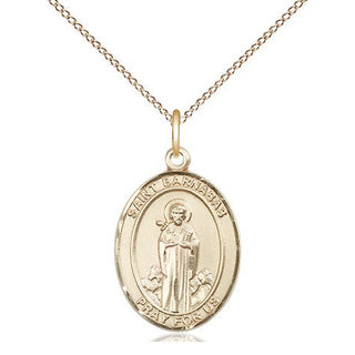 14kt Gold Filled Saint Barnabas Medal Religious Jewelry Engraved Catholic Saint Jewelry