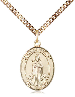 14kt Gold Filled Saint Barnabas Medal Religious Jewelry Engraved Catholic Saint Jewelry