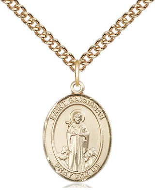 14kt Gold Filled Saint Barnabas Medal Religious Jewelry Engraved Catholic Saint Jewelry