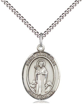 Sterling Silver Saint Barnabas Medal Religious Jewelry Engraved Catholic Saint Jewelry