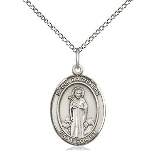 Sterling Silver Saint Barnabas Medal Religious Jewelry Engraved Catholic Saint Jewelry
